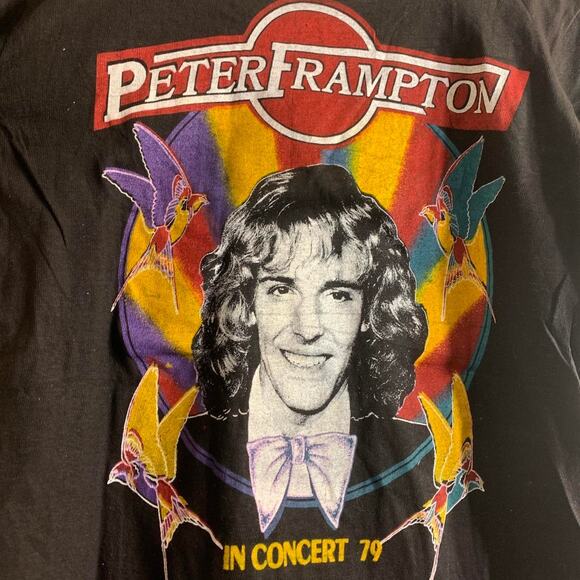 1979 PETER FRAMPTON In Concert double sided single stitch graphic tee shirt M - Picture 1 of 8